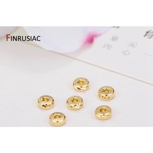 Gold Plated Copper Metal 4.6mm Spacer Beads For Jewelry Making, Handmade DIY Bracelets Beads Accessories