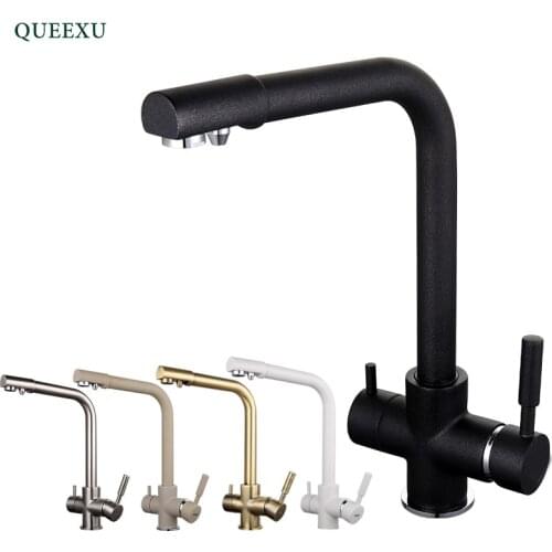 QUEEXU Black Kitchen Faucets