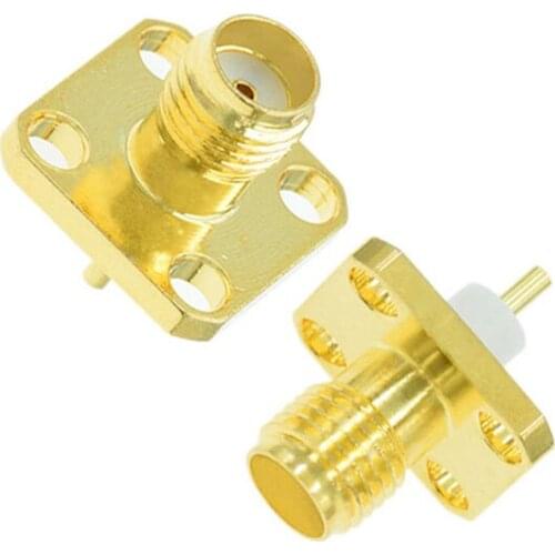 Connector SMA Female Jack 4-Hole 12.7mm Flange PTFE Solder Panel Mount