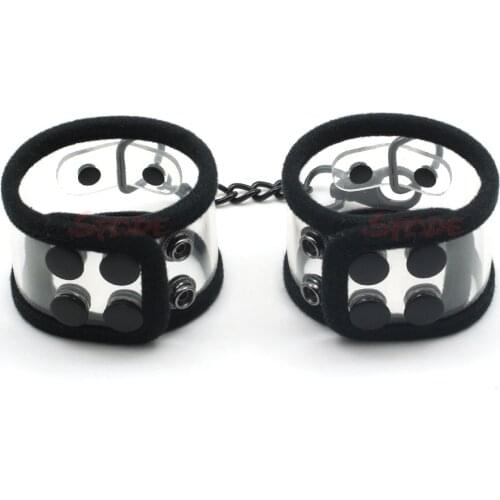 Adjustable soft anklecuffs clear bondage fetish play for couple