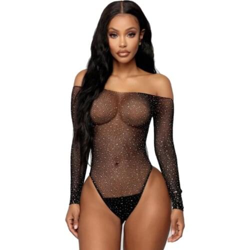 Sexy Womens Tights Teddy Outfit Hot Drill Taste Sexy Womens Fishnet Transparent Sexy Stockings Tights Erotic Underwear