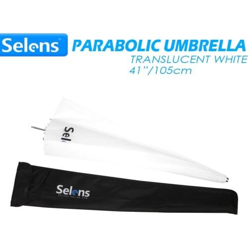 Selens 41" 105cm Parabolic Translucent White Umbrella for Speedlite Studio Flash Soft Lighting Diffuser w/ Carrying Bag