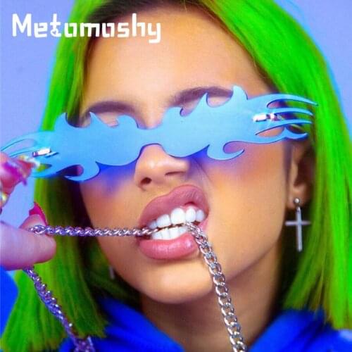 New Fire Flame Sunglasses Women Men 2020 Oversized Rimless Sun Glasses Street Trend Sunglass Brand Designer Vintage Shades UV400