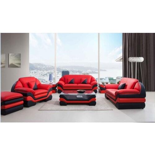 Modern Leather Sofa with Coffe Table for Living Room Furniture