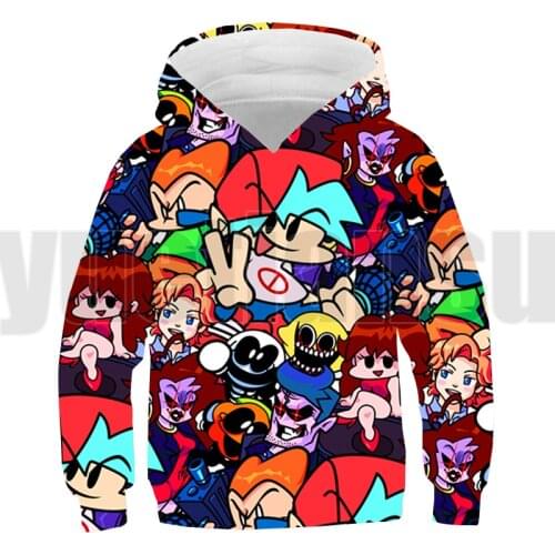 3D Print Anime Friday Night Funkin Hoodie Streetwear Children Sweatshirt Men Oversized Pullover Kids Fnf Hot Game Harajuku