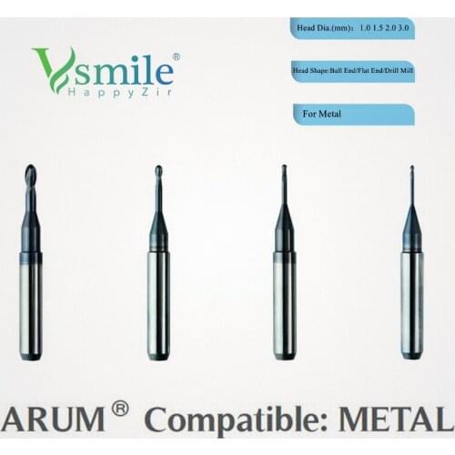 Vsmile Denta Arum Milling Burs for Zirconia Block Compatible CADCAM 98 open system Machine Dental