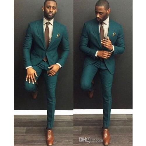 Green Custom Slim Fit Mens Business Suit Jacket + Pants Handsome Mens Suits Spring 2021 Hot Sell Wedding Suits Groom