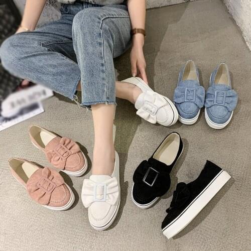 35-41 42 43 Plus Size Womens Shoes Casual Slip-on Sneakers Fashion Sneaker Bowknot