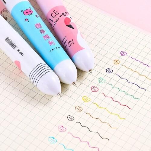 1pcs Cute 10 Colors Ballpoint Pen Creative Korea Kawaii Small Pig Writing Pens For Kids Great Gift Colorful Painting Pens