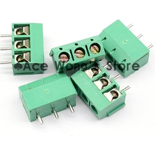 10PCS 5.08-301-3P 301-3P 3 Pin Screw Green Terminal Block Connector 5mm Pitch