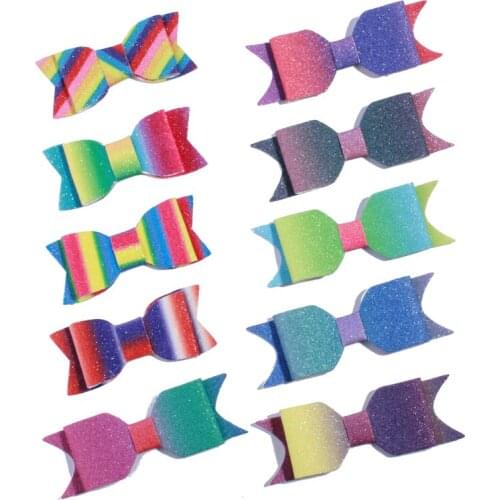 200PCS Embroidery Sequin Bows For Headband Boutique Glitter Bowknot Hair Bows Hair Accessories U Pick Color