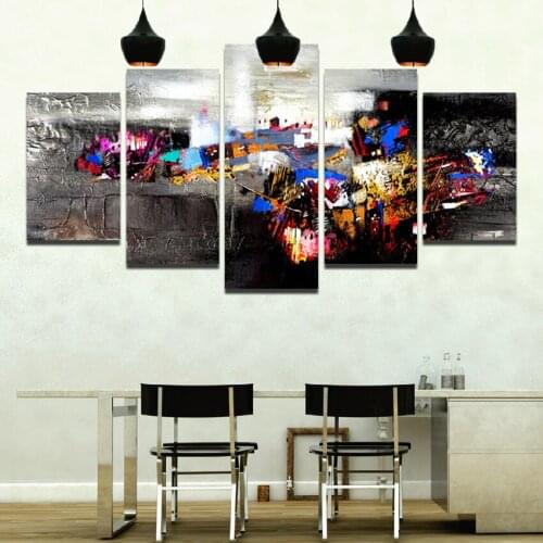 5Pcs Multicolor Abstract Tin Foil Visual Wall Painting Design Art Frameless Waterproof Ink Printing Decorative Poster