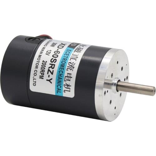 60mm 60SRZ-Y Micro Permanent Magnet High Speed DC 12V/24V Motor 36W Adjustable Speed CW/CCW Low Noise DIY 2000/3000/4000/5000RPM