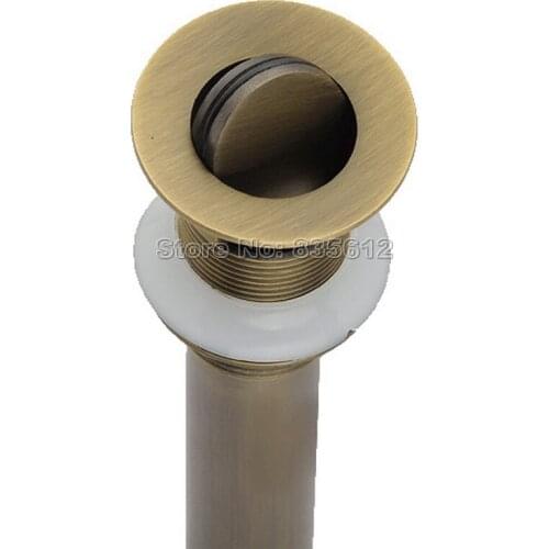 Antique Brass Flip Top Bathroom Sink Basin Waste / Drain With Overflow Wsd007