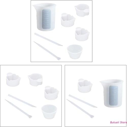 1 Set Nonstick Silicone Measuring Cup Card Slot Cup Dispensing Cup Stirring Rods AXYD