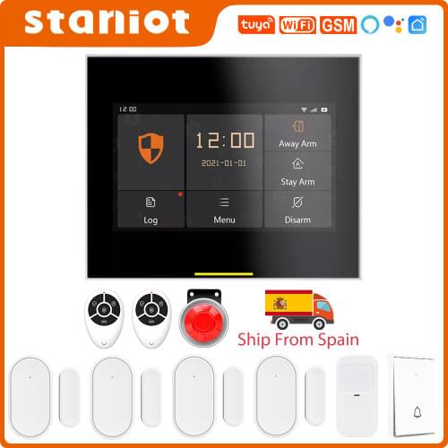 Staniot 433MHz Wireless Wifi GSM Home Alarm System Security Tuya Smart Burglar Device Support IOS And Android App Remote Control