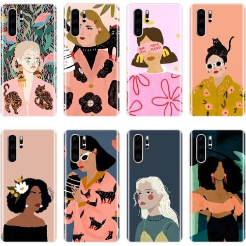 Black Girl Aesthetic Phone Case For Huawei P Smart Z P Smart Plus 2019 Silicone Back Cover For Huawei P30 Lite Pro P20 Lite 2019