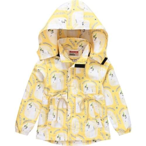 2021 Spring Autumn Girls Jackets Casual Thin Hooded Outerwear Kids Fashion Printing Jackets Baby Clothes Children Sweet Coat