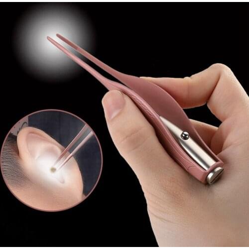 Kids Ear Cleaner Spoon LED Flash Light Ear Wax Curette Picker Visual Children Earpick Eer Wax Dig Remover Ear Nose Novel Tweezer