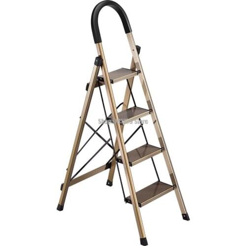 Indoor Household Herringbone Ladder Folding Four Step Five Step Step Step Ladder Thickened Aluminum Alloy Multifunctional Climbi