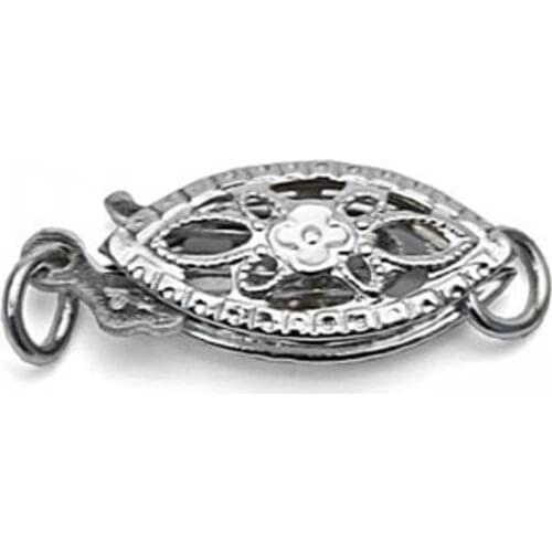 6x12mm Filigree Fish Shaped 14K Solid White Gold Filigree Jewelry Clasp