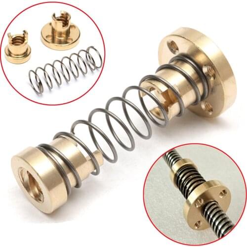 T8 Lead Screw Nut Adjustable 8mm Lead Nuts Anti-Backlash Spring Loaded Elimination Gap for 3D printer Reprap Z axis CNC parts