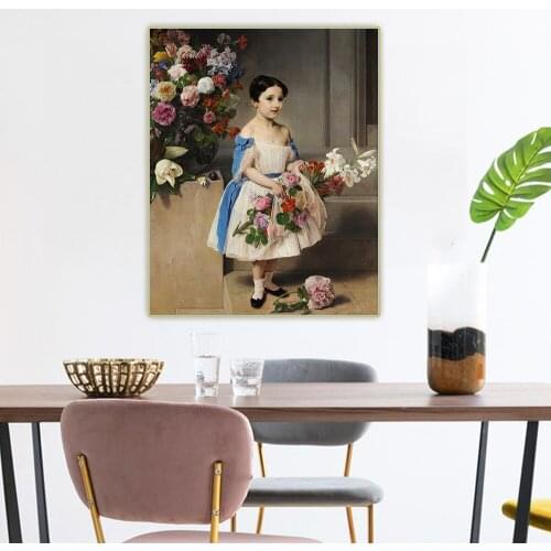 Citon Francesco Hayez《Portrait of Countess Antonietta Negroni Prati Morosini as a Child》Canvas Oil Painting Home Decoration