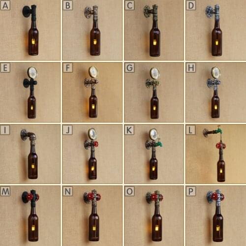 Lamp collection 08 】 wind restoring ancient ways American study corridor restaurant industry water bottle wall lamp