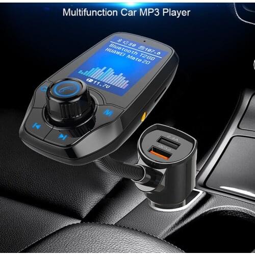 1.8 "TFT Color Display QC3.0 Fast Charging Bluetooth Handsfree Car Kit Set FM Transmitter MP3 Music Player 3 USB Port dfdf