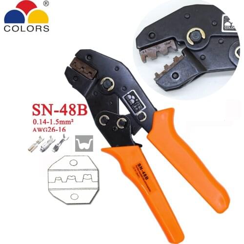 SN-48B MINI EUROP STYLE crimping tool crimping plier 0.5-1.5mm2 multi tool tools hands AWG26-16 Orange handle crimping pliers