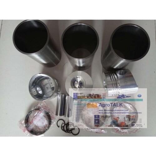 Set of piston, piston rings, piston pin, circlip and cylinder liners for Fengshou Mahindra 254 with direct injection IL316DI