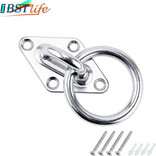 Stainless Steel 316 Diamond Pad Eye Plate Boat Marine Mooring Ring Ceiling Wall Mount Base Hook Strap Tie Down Yoga Accessories