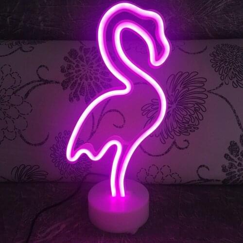 Night Light Battery Power Neon Table Lamp Holiday Flamingo LED for Festival Wedding Kis Room Home Decor