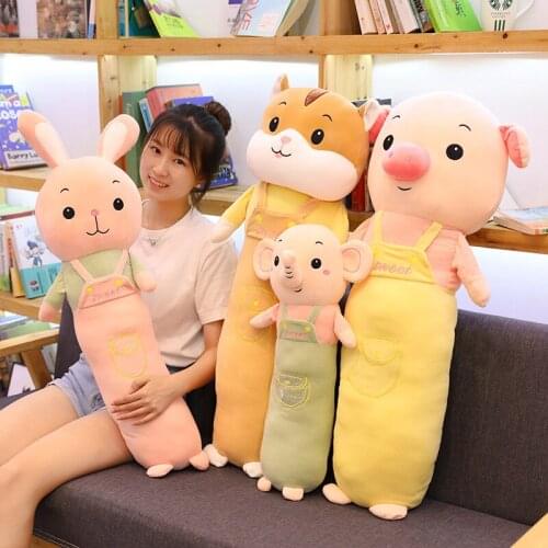 Plush Animals Pig Rabbit Elephant Creative Long Soft Gift Office Lunch Break Nap Sleeping Pillow Cushion Plush Stuffed Gift Doll