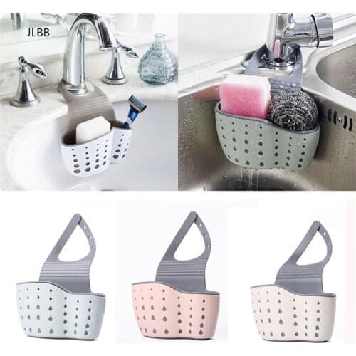Simple Drain Rack Bathroom Sink Adjustable Basket Kitchen Silicone Soap Rack Drain Sponge Faucet Kitchen Tool Accessories