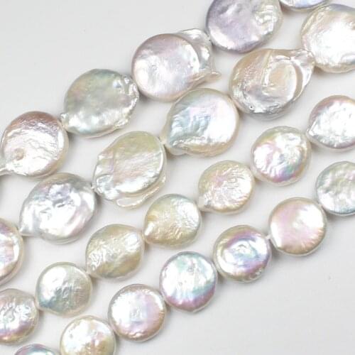 Natural Freshwater Pearl Button shape 15inch Per strand, For DIY Jewelry Making, pendant,necklace