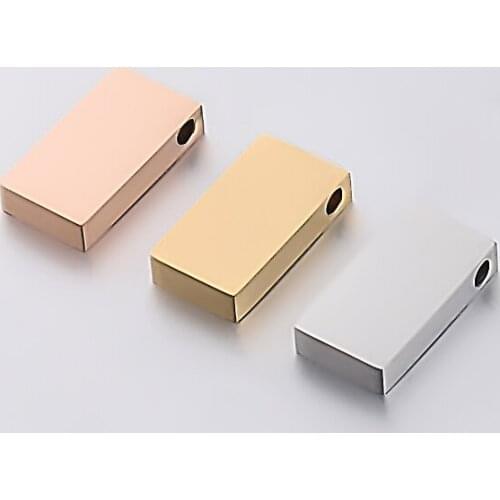Stainless Steel Fashion Accessories Components Blank Block Charms Pendants Necklace Bracelet Space Beads for DIY Jewelry Making