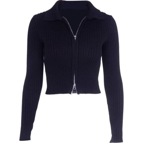 Ruibbit Autumn Winter Casual Sexy Club Black Gothic Punk Harajuku Coat Women Slim Zipper Plain Female Goth Fashion Top