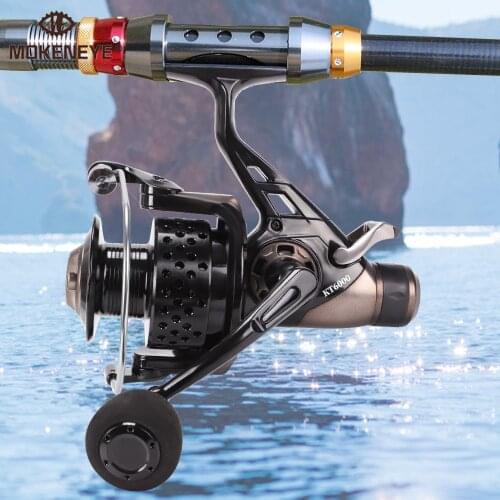 Max Drag Fishing Reel Spinning Reel Adjustable Handle Line Spool Front & Rear Brakes Left/Right Handle Saltwater For Big Fish