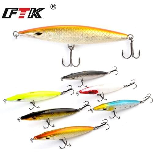 FTK Minnow Fishing Lure 1PC Bass Wobblers Jigging Lure With Sharp Hooks Crankbait Hard Lure For Fishing Accessories Pesca Peche