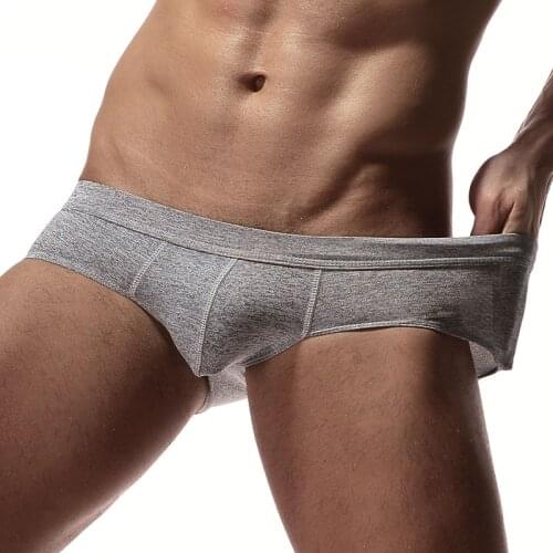 Men Briefs Cotton Breathable Underwear U Convex Pouch Breathable Male Panties Low Waist Sexy Bikini Underpants