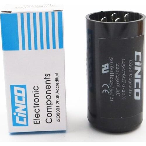 145-176MFD 220V 250V 275V CD60 Air Compressor Washing Machine Start Capacitor 145-176 mf uf Compressor 220VAC 250VAC