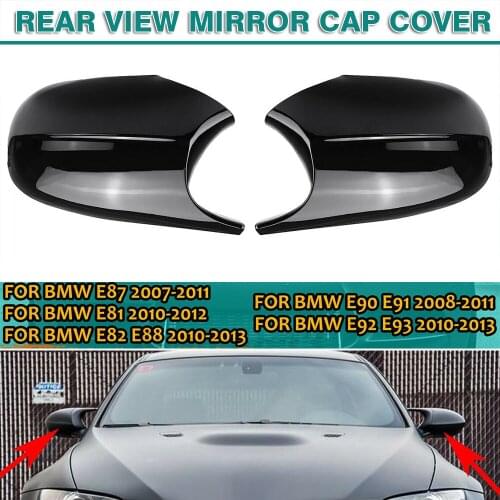 1pair Car Glossy Black ABS Plastic Side Mirror Cover Cap M3 Style Fit For BMW E90 E91 2008-2011 E92 E93 2010-2013 Parts Moulding