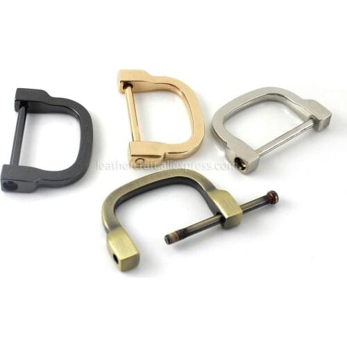 1 x Metal 2 Sizes D-ring shackle Buckle Keychain Ring Hook screw pin joint Connecter Bag Strap Clasp Leathercraft Parts