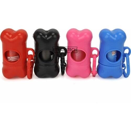 100pcs Pet Dog Poop Bag Dispenser Waste Garbage Bags Carrier with 1 Roll Cat Dog Waste Poop Bag Bone Shape