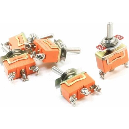 15A AC 250V ON/ON DPDT 2-Position 3-Terminals Toggle Switch 5Pcs