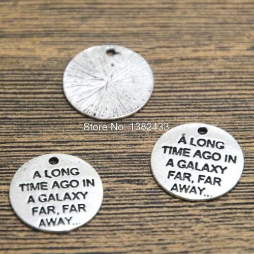 15pcs a long time ago a galaxy far far, away Charms Antique Silver star wars charm Pendants 20mm