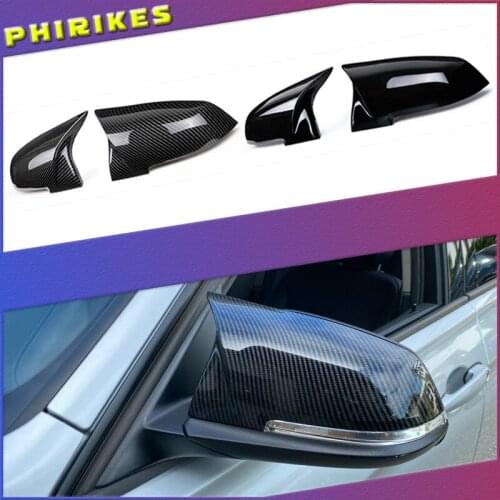 2 pieces Rearview Mirror Cover Cap Carbon Black for BMW Series 1 2 3 4 X M 220i 328i 420i F20 F21 F22 F23 F30 F32 F33 F36 X1
