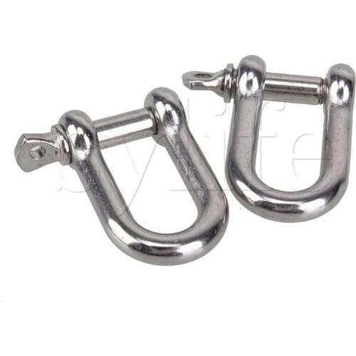 2pcs Stainless Steel 5mm Screw Pin Chain D Dee Shackle Hardware Rigging