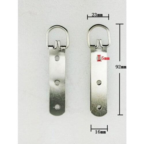 Triangle D-Ring Hanging Picture Oil Painting Mirror Frame Hooks 3 Holes Hangers With Screws,Silver Color,92*23mm,20Pcs